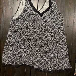 Lane Bryant Black and White Floral pajama top